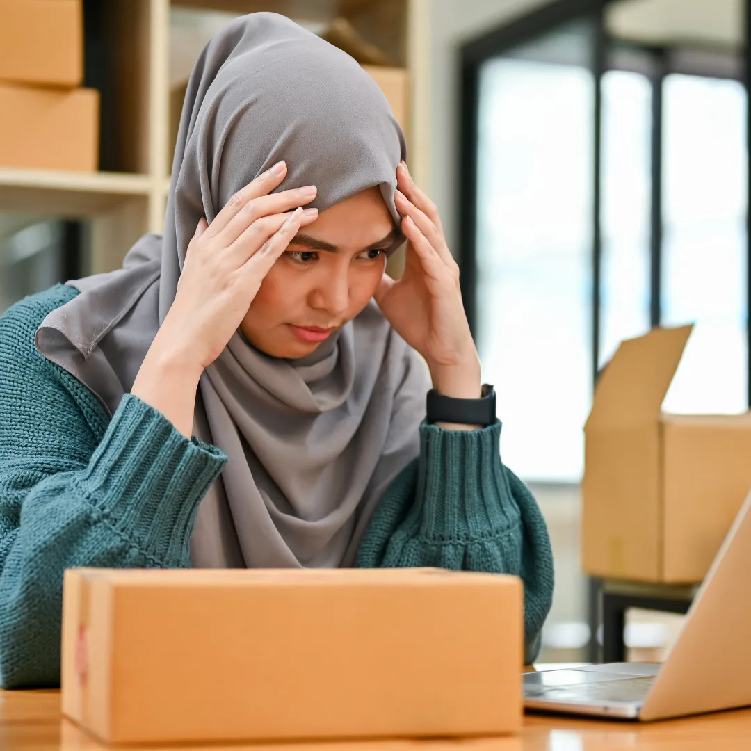 Frustrated business owner searching for internet